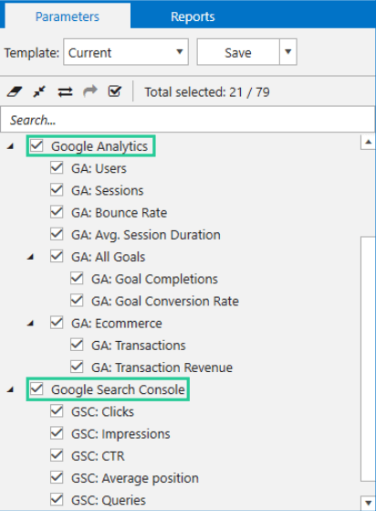 get data from Google Analytics and Search Console