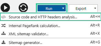 Source code and HTTP headers analysis